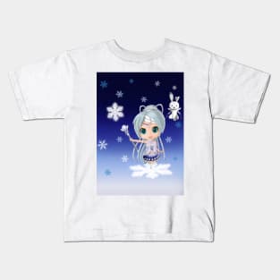 Snow Miku 2019 Nendroid Version (Self Design) Kids T-Shirt